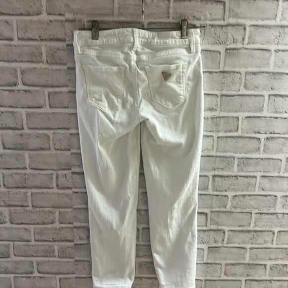Guess white jeans mid crop size 25- womens - Picture 9 of 9